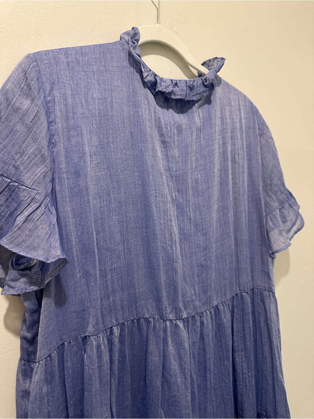 DKNY Chambray-Style Tiered Dress - Picture 5 of 5